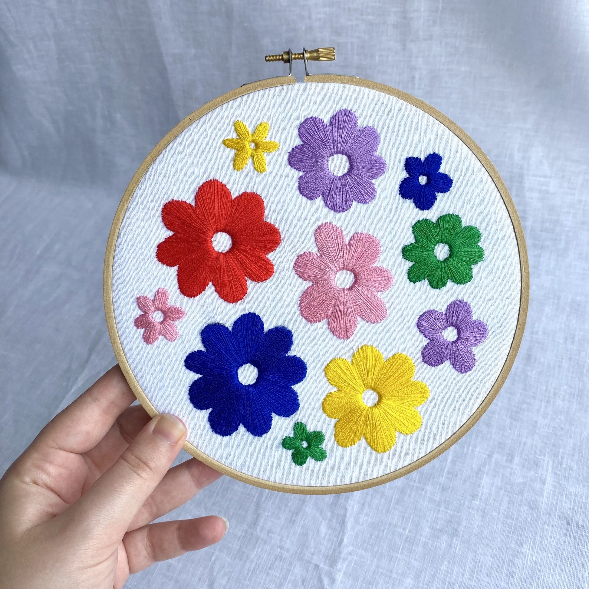 bright blooms embroidery kit DIY craft the crafty cowgirl