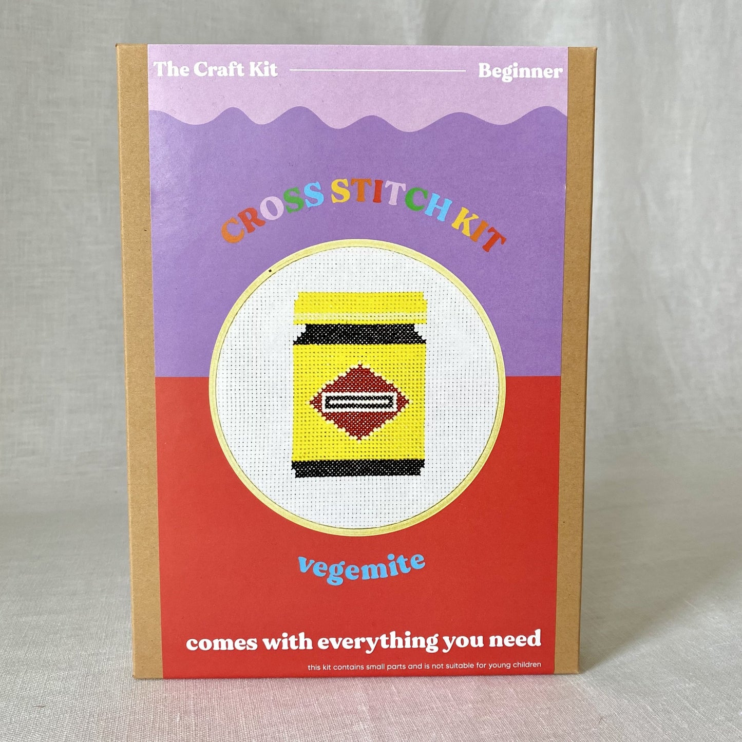 vegemite cross stitch kit from the crafty cowgirl
